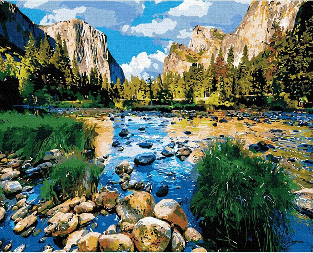 Paint by Numbers Kit for Adults Yosemite National Park,Adult Paint by Number Canvas Kit for Adults Beginners Nature Scenery